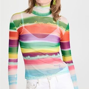 Siedres Watercolor Cody Mesh Top